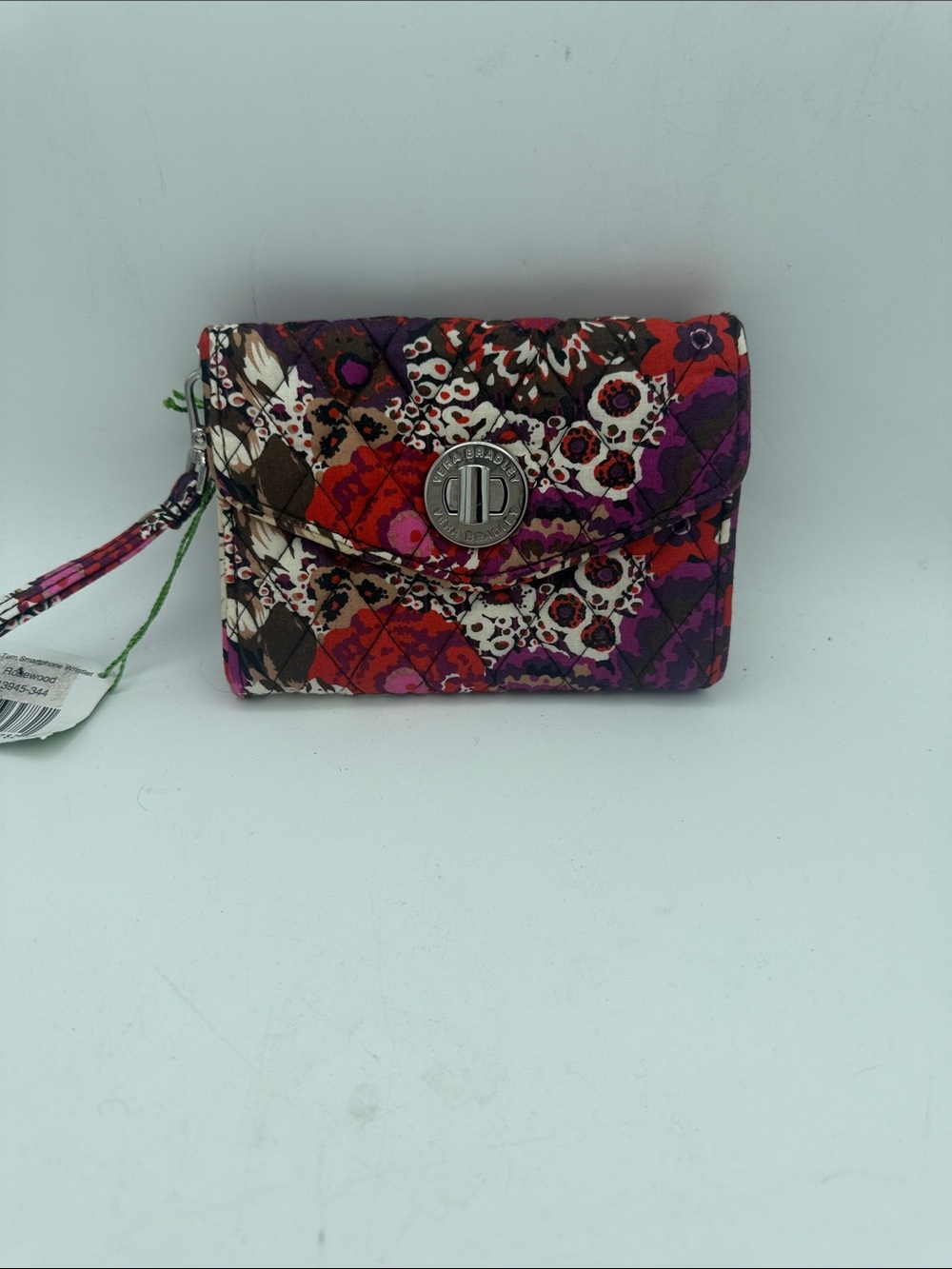 Vera Bradley Your Turn Smartphone Wristlet silver turn-lock closure NWT